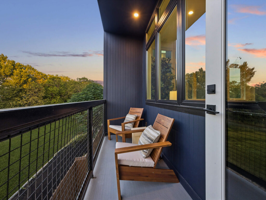 Exterior view of the patio porch at 4101 Menchaca Road, Austin, TX 78704