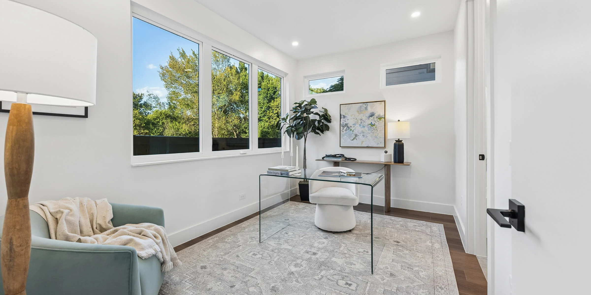 Interior view of an office or guest bedroom at 4101 Menchaca Road, Austin, TX 78704